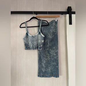 Zara Ribbed Crop and Midi-Skirt Set